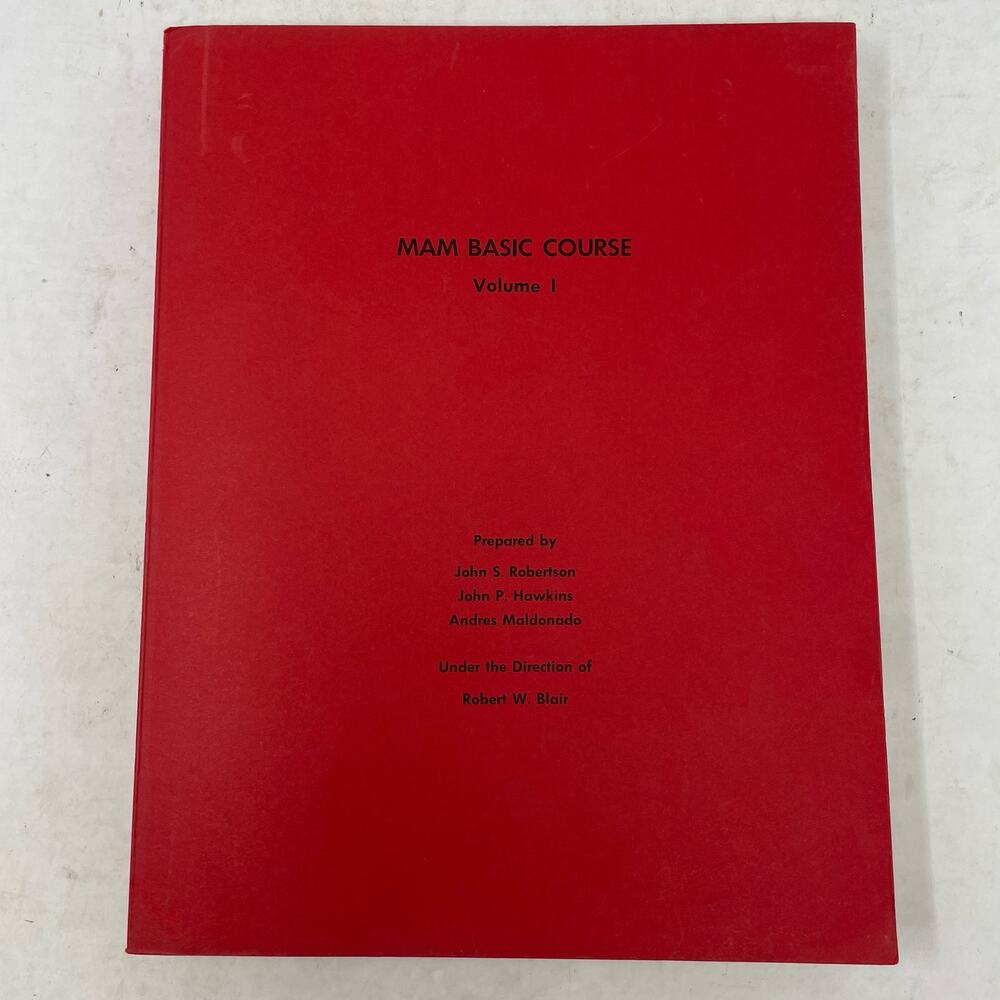 Mam Basic Course Volume 1 Robertson Hawkins Maldonado